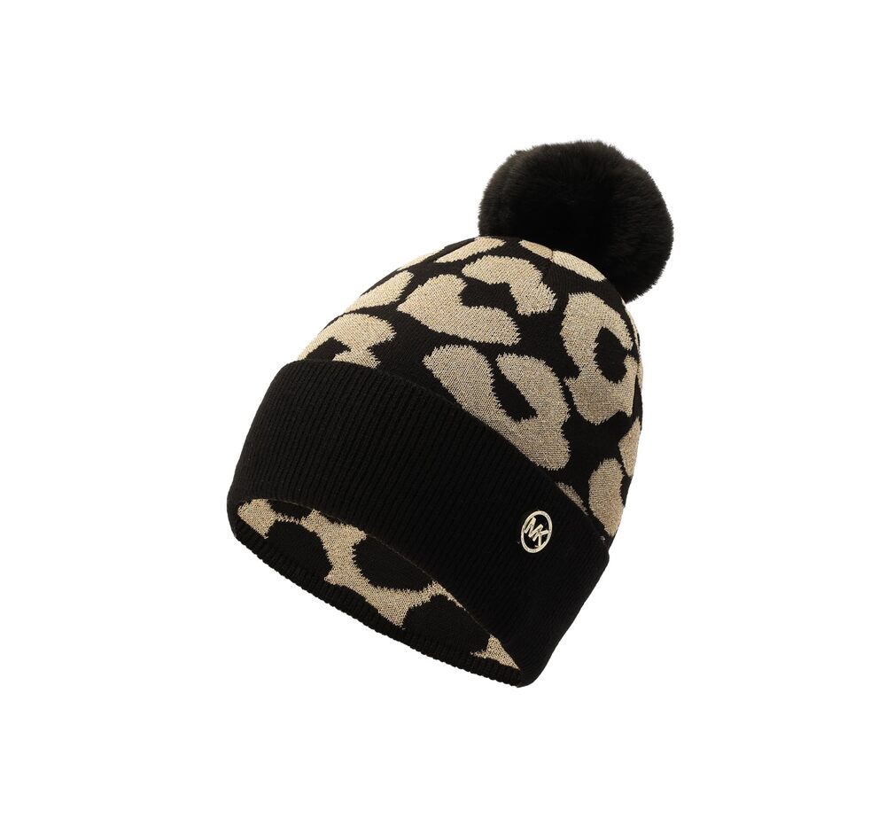 4965 Metallic Leopard Cuff Hat, Stylish Beanie & Fashion Accessory Cap